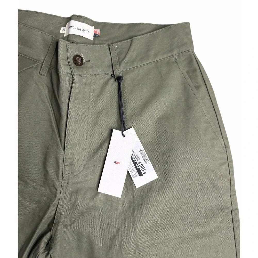 Honor The Gift Men's Workwear Pants Size 32 Olive Green Wide Leg Embroidered NWT
